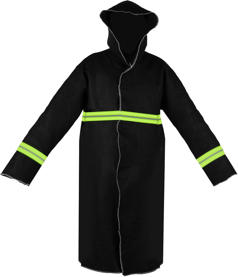 Consfly Carbon Fiber Fireproof Suit 1832°F Heat Resistant Suit with Reflective Stripes & Hood, Fireproof Cloak for Home Factory - Image 1